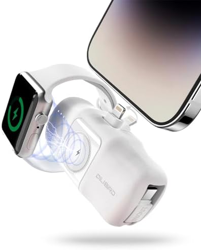 Travel Essentials Dual Mini Power Bank Set – 4500 m Ah Portable Charger for i Phone 14 & Apple Watch – Compact Fast Charging Solution in Sleek Black & White – Ideal Travel Accessory for On-the-Go Tech Users