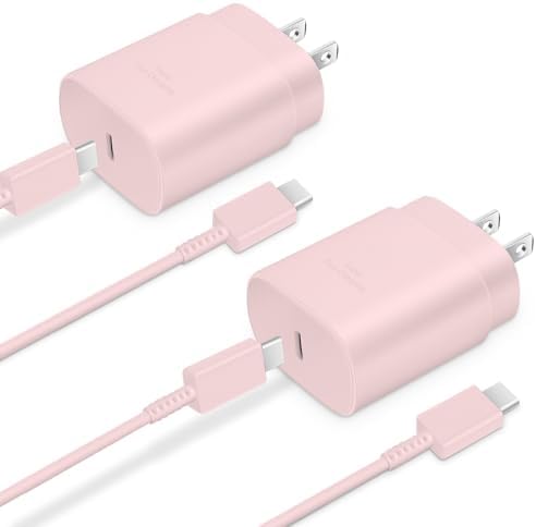 Experience Unmatched Fast Charging with the GUUSMART 2-Pack 25 W Type C Charger & 6 ft USB C Cable – Ideal for Galaxy S23 Ultra, i Phone 15 Series & More – Compact, Lightweight, and Sleek Black Design for On-the-Go Efficiency – Power Up to 3 x Faster with Enhanced Compatibility and Durability