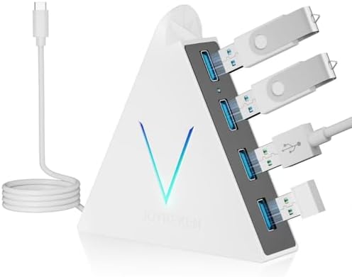 Elevate Your Connectivity with the Stylish Pink USB C Hub – 4 USB 3.0 Ports and 2 FT Extension Cables for Seamless Integration with i Pad Pro, Mac Book Pro, Surface & More – Ultimate Performance Meets Chic Design!