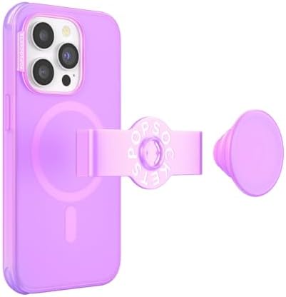 Pop Sockets i Phone 14 Pro Case with Integrated Slidable Grip & Kickstand – Pink Opalescent – Ultimate Wireless Charging Compatibility, 10 ft Drop Protection, and Easy Mag Safe Integration for Enhanced Mobile Experience