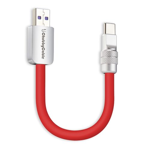 chubbycable Cute Chubby – 240W Short USB-C Cable Power Bank Fast Charging Cable Silicone Charger Cord Compatible with iPhone 16/15 Series, Desert Titanium+Desert Titanium, Type-C to Type-C, 20 inch – Enhanced Compatibility and Speed