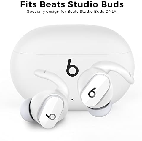 Aha Style Silicone Ear Hooks for Beats Studio Buds 2021 – 3 Pairs of Anti-Slip Covers for Ultimate Comfort and Secure Fit – Perfect for Running and Active Lifestyles – Classic Black Earbud Accessories Enhancing Audio Experience Without Charging Case Compatibility