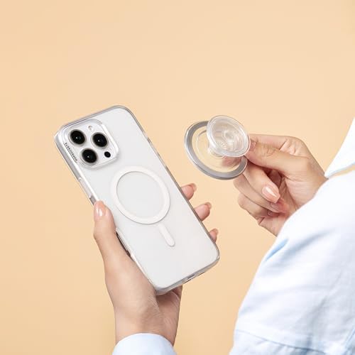 Mag Safe-Compatible Glitter Pop Socket Phone Grip & Stand – Stylish Clear Kickstand for Secure Wireless Charging and Effortless Media Viewing, Essential Cute Accessory for Enhanced Mobile Experience