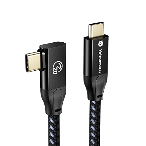 Yottamaster 1.65 ft USB C to USB C Cable – 100 W Fast Charging & 20 Gbps High-Speed Data Transfer, 4 K@60 Hz Video Support, Right Angle Design for Enhanced Versatility with Phones, Laptops & Tablets – Ultimate Connectivity Solution for Power Users