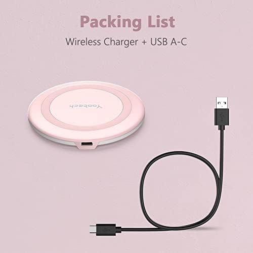 Yootech 10 W Max Fast Wireless Charging Pad – Universal Compatibility for i Phone 16 Series, Samsung Galaxy S22/S21/S20, and Air Pods Pro 2 – Sleek, Compact Design with Advanced Safety Features – Efficient Charging Solution for Home, Office, and Travel – Tangle-Free Power Experience without AC Adapter – Perfect for Modern Lifestyles