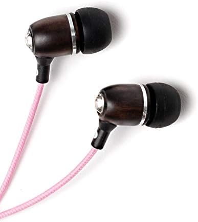 Experience Premium Sound with Symphonized Bling Genuine Wood In-Ear Noise-Isolating Headphones – Eco-Friendly Design, Built-In Mic, and Tangle-Free Nylon Cable for Enhanced Audio Compatibility in Gray