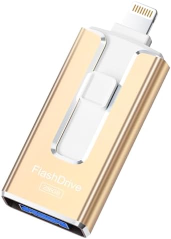 MFi Certified 256 GB Flash Drive – Ultimate Memory Solution for i Phone & i Pad Users, High-Speed Data Transfer for Effortless Photo & Video Backup, Multi-Device Compatibility with Android & PC, Compact USB Thumb Drive for On-the-Go Storage (Black)
