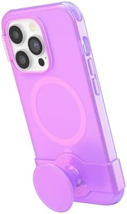 Pop Sockets i Phone 14 Pro Case with Integrated Slidable Grip & Kickstand – Pink Opalescent – Ultimate Wireless Charging Compatibility, 10 ft Drop Protection, and Easy Mag Safe Integration for Enhanced Mobile Experience