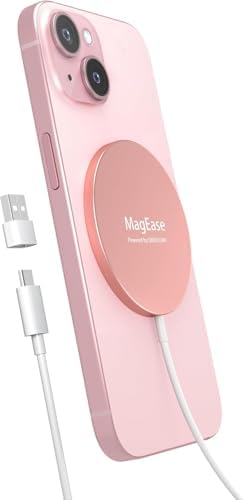 Magnetic Wireless Charger – 15 W Fast Charging Pad for i Phone 12/13/14/15/16 & Air Pods – Sleek Blue Design with USB-C Cable & USB-A Converter – Effortless Magnetic Alignment & Compact Portability for Ultimate Convenience