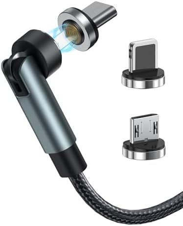 Transform Your Charging Routine with the 7-Pin Magnetic USB C Cable – Ultra-Fast 3 A Phone Charger Featuring 360° Rotating Connector for Effortless Use, Compatibility with Android & i OS Devices, and Durable Construction for Everyday Reliability – Includes Two Versatile Cables for Home and Travel Convenience