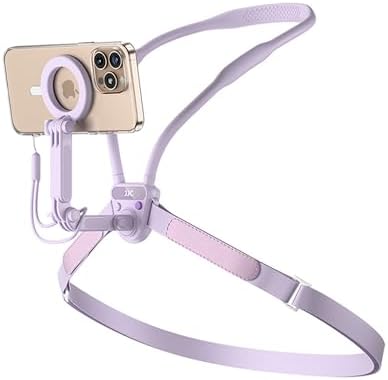 Versatile Magnetic Neck Mount for i Phone & Action Cameras – Hands-Free POV/Vlog Selfie Holder with Adjustable Arms for Ultimate Stability and Comfort – Ideal for Creators on the Go – Perfect for i Phone 16, 15, 14 Series & Android Devices – Capture Stunning Shots Effortlessly