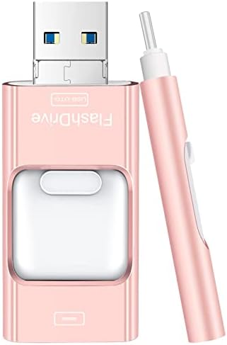 4-in-1 Rose Pink 256 GB Flash Drive for i Phone & i Pad – Versatile USB Type C Memory Stick for Seamless File Transfers Across Android, Computers & More – Enhanced Speed & Storage Solution for Photos, Videos, and Documents