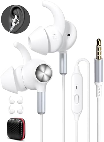 APETOO Sport Wired Ear Buds – High-Performance Sweatproof In-Ear Headphones with Deep Bass for Workouts, Secure Anti-Fall Wingtips, Ergonomic Comfort for Small Ears, Hands-Free Calling, Compatible with 3.5 mm Aux for Enhanced Audio Experience
