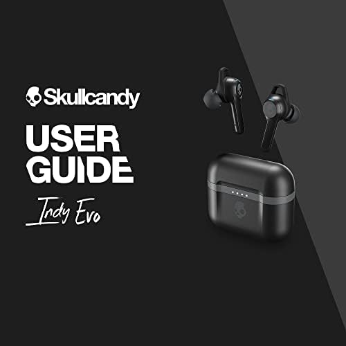 Skullcandy Indy Evo Wireless Earbuds – 30-Hour Battery Life, IP55 Sweat Resistant, Universal Compatibility for i Phone & Android – Touch Control Bluetooth Headphones in Grey for All-Day Comfort and Premium Sound Experience