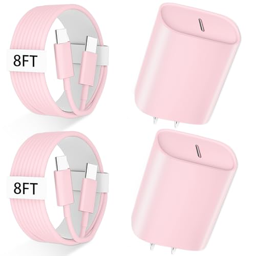 Ultimate i Phone 16 Pro Max Fast Charger with 8 FT USB-C Cable – High-Speed Wall Adapter in Stylish Purple – Compatible with i Phone 15 Series and i Pad Pro – Perfect for Quick Charging on the Go – Enhance Your Charging Experience with Extended Reach and Reliability