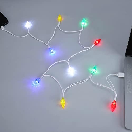 Illuminate Your Holiday Season with LED Christmas Light Phone Charger Cord – USB Charging Cable for i Phone 14/13/12/11 Pro/XS/XS Max/XR/X/8 Plus/8/7 Plus/7/6 s/6/5 s/5 c/5 & i Pads – 10 Multicolored LED Lights for Festive Charging (Black, 2-Pack) – Perfect Holiday Gift for Tech Lovers and Seasonal Decor Enthusiasts!