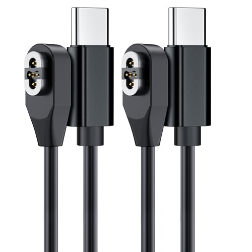 Magnetic 4 Pin Charging Cable for Shokz S710 Headphones – 2 Pack USB-C Quick Charge & File Transfer Solution, 1 m Length for Enhanced Compatibility with Open Swim Pro, Durable Design for Tech Enthusiasts