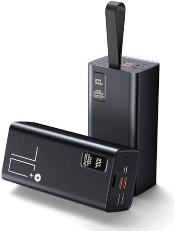 Ultimate 80000 m Ah Power Bank – Fast Charging Portable Charger with 30 W PD & QC 3.0, 5 Outputs & 2 Inputs, Ideal for Outdoor Adventures, Travel & Office Use – LED Display for Real-Time Battery Monitoring and Enhanced Device Compatibility