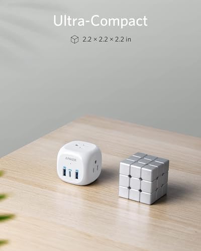 Maximize Your Charging Potential with Anker USB C Outlet Extender – Dual Pack of 3 AC Outlets and 20 W Fast Charging for i Phone 15 Series, Ideal for Home, Office & Classroom Use, Compact Power Delivery Solution for Modern Devices