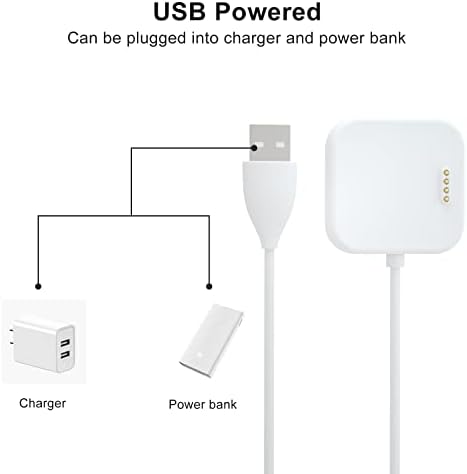 Black Pro 2-Pack USB Charging Cables for T-Mobile Sync UP Kids Watch – 3.3 FT Fast Charge Solution (Black and White) for Ultimate Versatility and Reliability