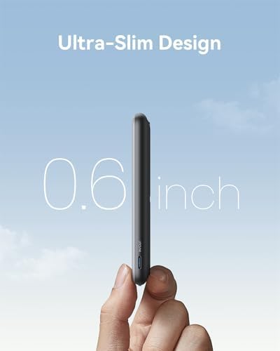 Ultra Slim INIU Mag Safe Portable Charger – 5500 m Ah Magnetic Power Bank with 20 W Fast Charging & Integrated Foldable Stand for i Phone 12-16 Series – Wireless USB-C Battery Pack for Effortless On-the-Go Power