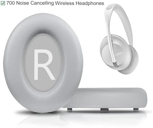 Ultimate Comfort Upgrade: Premium Replacement Earpads for Bose 700 Wireless Headphones – High-Density Noise-Cancelling Foam with Luxurious Protein Leather | Perfect Fit for Extended Listening & Enhanced Audio Performance – Stylish Silver Design