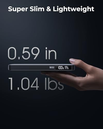 Ultra-Fast 100 W Laptop Power Bank – 20000 m Ah Slim Portable Charger with 4 USB-C Ports & LED Display for All Devices – Efficient Multi-Device Charging for Laptops, Smartphones, Mac Books, and More – Ideal for Travel and Daily Use