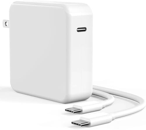 High-Performance 100 W USB-C Charger for Mac Book Pro & Air – Fast Charging Power Adapter with 2 M Type-C Cable for Ultimate Compatibility and Efficiency – Ideal Replacement for All USB-C Devices, Including i Pad Pro 2023/2022/2021/2020/2019/2018 – Overheating Protection and Foldable Design for Travel Convenience