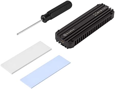 Silverstone MS12 Aluminum NVMe M.2 SSD Enclosure – 20 Gbps USB 3.2 Gen 2 x2 for Ultra-Fast Data Transfer, Sleek and Durable Design for Portable Storage Solutions, Perfect for Gamers and Professionals