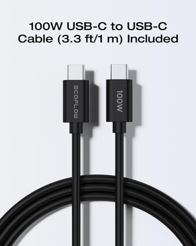 EF ECOFLOW 20 W Ga N USB-C Fast Charger – Ultra-Compact Power Block for i Phone 15/14/13, Galaxy, i Pad – Rapid Charging with Safety Features & Durable Cable – Perfect for On-the-Go Use and Everyday Efficiency