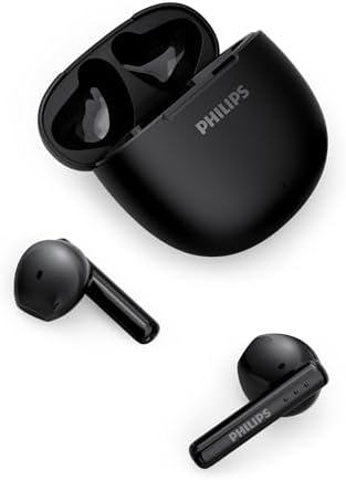 PHILIPS TAT1139 True Wireless Earbuds – Immersive 13 mm Drivers for Deep Bass, AI-Enhanced Call Clarity, 26-Hour Long Battery Life with Quick Charge, Advanced Bluetooth 5.4 for Effortless Pairing, IPX4 Water-Resistant Design for Active Lifestyles, Ergonomic Comfort Fit in Sleek Black Finish