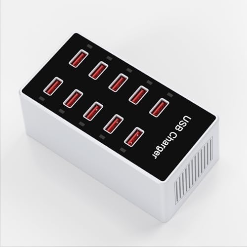 Multi-Device USB Charging Hub with 10 High-Speed Ports – Smart Plug Power Strip for i Phone 15/14/13, i Pads, Galaxy Watches & Android Phones – Ultimate Fast Charging Solution for Home & Office Efficiency