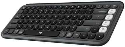 Elevate Your Workspace with the Logitech POP ICON Wireless Bluetooth Keyboard – Stylish Graphite & White Design, Effortless Multi-Device Switching, Comfortable Low-Profile Typing, and Customizable Keys for Enhanced Productivity on Laptops, Tablets, and PCs