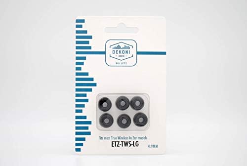 Upgrade Your Audio Experience with Dekoni Bulletz Memory Foam Earbud Tips – Large Replacement Tips for Enhanced Comfort and Sound Isolation Compatible with Beats, JBL, Sony, and More True Wireless Earbuds (Three Pack)