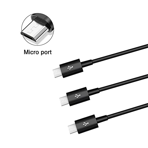 Herfair 6-Way Micro USB Splitter Cable – 4.92 FT Multi Charging Cord for Enhanced Device Connectivity and Fast Data Transfer – USB 2.0 Type A Male to 6 Micro USB Male Adapters – Universal Compatibility for Smartphones, Tablets, and More