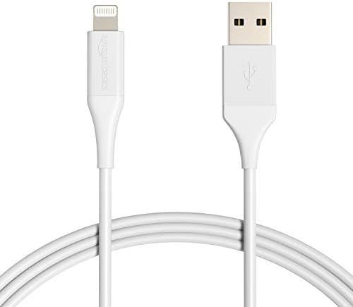 Amazon Basics MFi Certified 6 ft USB-A to Lightning Charger Cable for i Phone & i Pad – Durable ABS Construction, Fast Data Transfer, 2-Pack for Enhanced Convenience & Compatibility