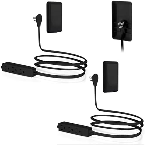 CILIA Ultra-Thin Flat-Face Outlet Extender – 3-Outlet Childproof Power Strip with 3 ft Extension Cord, Space-Saving Wall Plate for Home & Office, Smart Cord Management Solution, Enhanced Device Compatibility in White