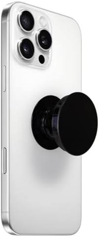 Sleek Matt Black Collapsible Phone Grip & Stand – Ergonomic Magnetic Holder for Secure Device Control & Hands-Free Viewing – Stylish All-Black Design for Enhanced Compatibility & Portability