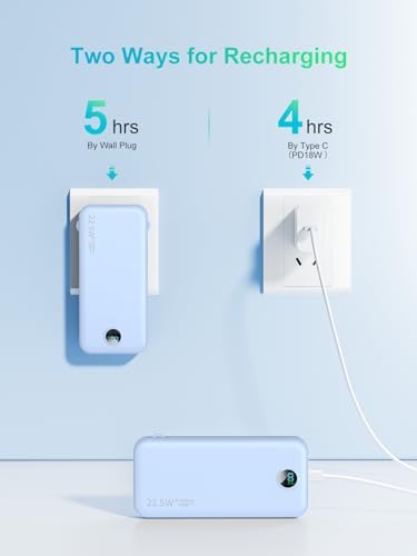 Ultra-Fast Portable Phone Charger with 12000 m Ah Capacity – All-in-One Power Bank with Integrated Cables, Wall Plug, and LED Display for i Phone, i Pad, Samsung – Essential Travel Companion for Uninterrupted Connectivity
