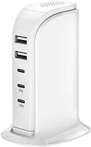 Upoy 100 W Multiport USB C Charger – High-Performance Fast Charging Hub with 3 PD Type-C Ports & 2 USB Ports for Efficient Powering of Smartphones, Tablets, & Laptops – Compact Travel-Friendly Design for Home & On-the-Go Use with Enhanced Compatibility and Space-Saving Features
