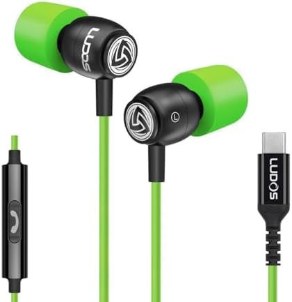 LUDOS Clamor Wired Earbuds – Premium Noise-Isolating In-Ear Headphones with Memory Foam Tips, Built-in Microphone, 5-Year Warranty – Perfect for i Phone and Samsung Users, Ideal for Students and Small Ears in Stylish Pink – Ultimate Sound Quality and Comfort for Everyday Use