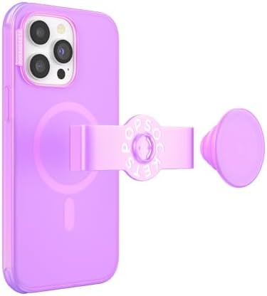 Pop Sockets i Phone 14 Pro Case with Integrated Slidable Grip & Kickstand – Pink Opalescent – Ultimate Wireless Charging Compatibility, 10 ft Drop Protection, and Easy Mag Safe Integration for Enhanced Mobile Experience