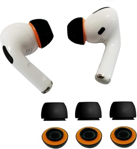 Enhance Your Air Pods Pro Sound with Premium Hybrid Memory Foam & Silicone Ear Tips – Ultimate Comfort, Superior Noise Isolation, and Secure Anti-Slip Fit in Medium Size (Grey) – Perfectly Compatible with Charging Case for Effortless Listening