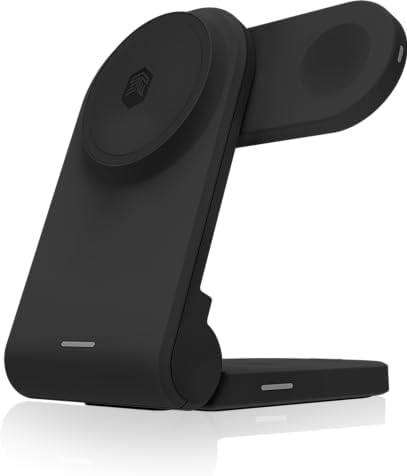 Effortlessly Charge All Your Devices with the STM Charge Tree Swing 3-in-1 Qi-Certified Wireless Charging Station – Fast 15 W Multi-Device Power Hub for i Phone, Samsung, Android, Air Pods & Apple Watch – Sleek Black Design Perfect for Home or Office Use – Streamline Your Charging Routine and Eliminate Clutter while Enjoying Safe, Reliable Power for All Your Essentials.
