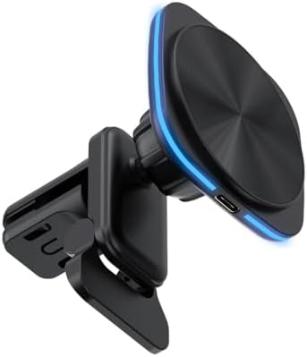 Unifizz Magnetic Wireless Car Charger for i Phone 15/14/13/12 – High-Speed Charging & Secure Magnetic Mount for Effortless On-the-Go Power – Sleek Black Design, Universal Compatibility, Compact & Efficient Charging Solution