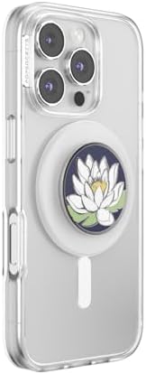 Mag Safe Compatible Pop Socket Phone Grip – Enamel Water Lily Midnight – Secure Magnetic Stand with Hands-Free Kickstand & Wireless Charging Support – Elevate Your Smartphone Experience!