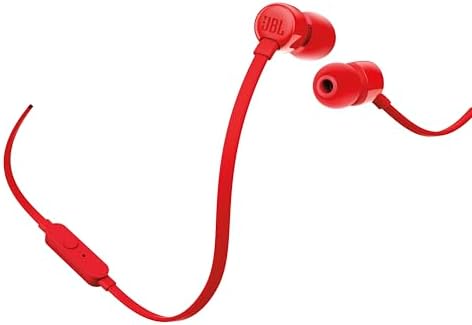 Experience the Ultimate Sound with JBL Tune 110 In-Ear Headphones – Lightweight, Pure Bass Earbuds Featuring Tangle-Free Cable and One-Button Control in Elegant White Finish for Comfort and Versatile Device Compatibility