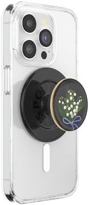 Magnetic Pop Grip for Mag Safe – Elegant Enamel Rose Noir | Multifunctional Phone Stand with Secure Grip & Customizable Swappable Top | Effortless Hands-Free Viewing Kickstand | Wireless Charging Compatible Accessory for Enhanced Smartphone Usability