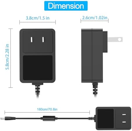 Reliable 5 V AC to DC Power Supply Adapter for Baby Monitors and Electronics – Universal 100-240 V Input with 6 ft Power Cord for Enhanced Compatibility and Rapid Charging – Ideal for Music Lovers and Parents