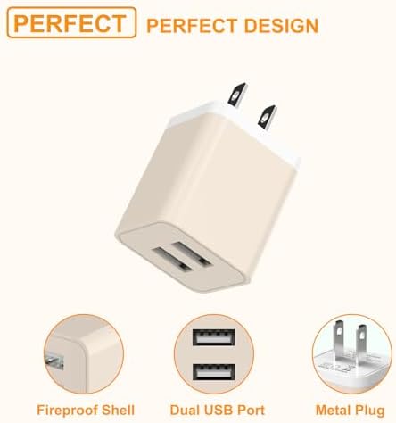Ultimate i Phone Charging Solution: i GENJUN 5 Pack MFi Certified Fast Charging Set with Dual USB Wall Adapter & 6 FT Lightning Cables for i Phone 14, 13, 12, 11 Pro Max, XR, XS Plus – Vibrant Multicolor Selection for Enhanced Convenience and Speed